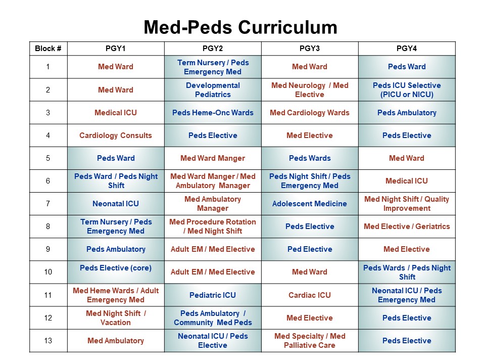 overview of the residency training program curriculum