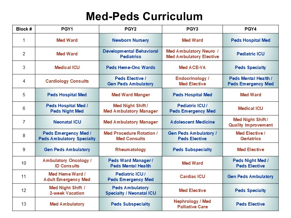 overview of the residency training program curriculum